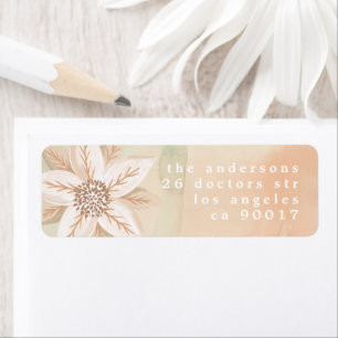 Poinsettia Watercolor Christmas Return Address Label