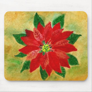 Poinsettia Watercolor Mousepad