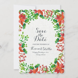 Poinsettia Wedding Invitation