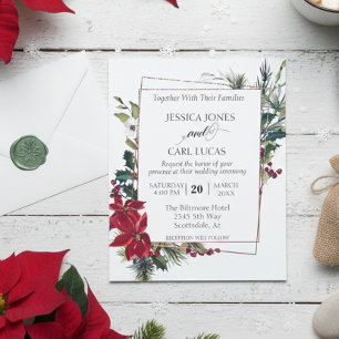 Poinsettia Winter Christmas Floral Frame Budget Flyer