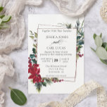 Poinsettia Winter Christmas Floral Frame modern Invitation<br><div class="desc">This wedding design can be personalised with your information. It may be further customised by choosing the click to customise further option. You may change the text colour and style, some backgrounds and delete some images. Contact me at colorflowcreations@gmail.com if you with to have this design on another product or...</div>