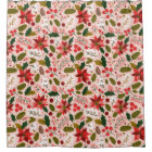 Poinsettia winter holiday shower curtain