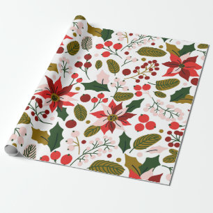 Poinsettia winter holiday Wrapping Paper