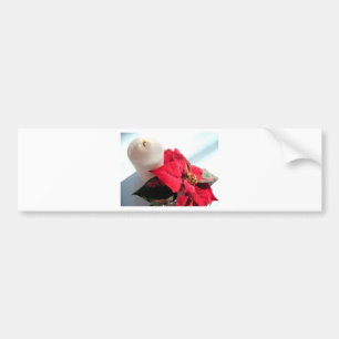 Poinsettia with Candle Bumper Sticker