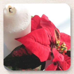 Poinsettia with Candle Coaster