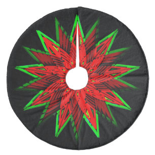 Poinsettia WOW Fleece Tree Skirt