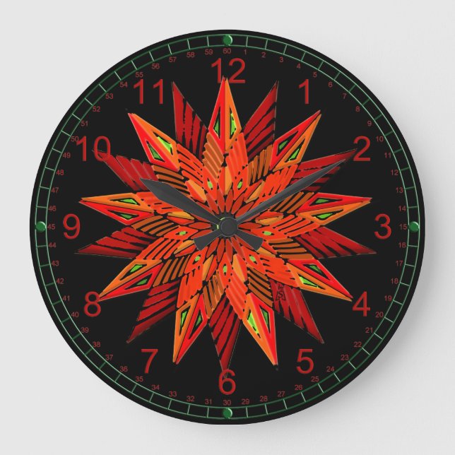 Poinsettia Wow Large Clock (Front)