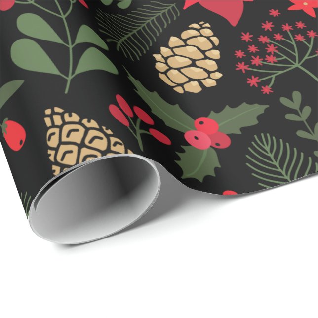 Poinsettia Wrapping Paper (Roll Corner)