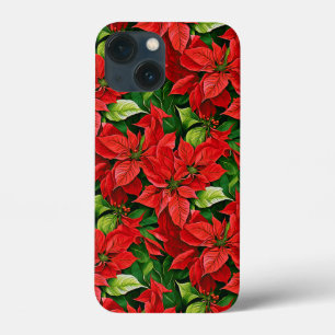 Poinsettias and Holly Leaves iPhone 13 Mini Case