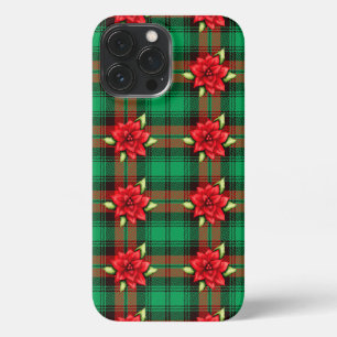 Poinsettias And Plaid iPhone 13 Pro Max Case