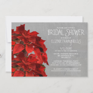 Poinsettias Bridal Shower Invitations