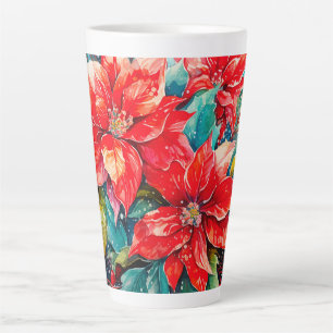 Poinsettias Christmas  Latte Mug