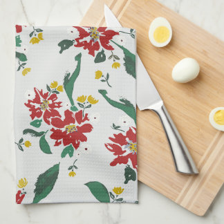 Poinsettias for all seasons kitchen towel