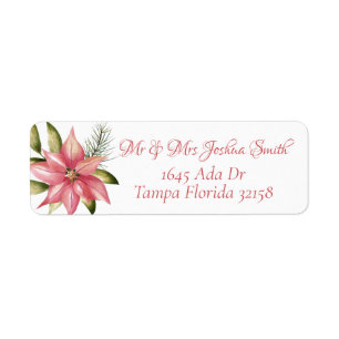 Poinsettias  label return address label