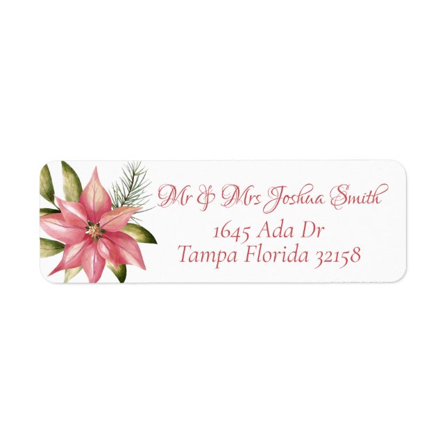 Poinsettias  label return address label (Front)