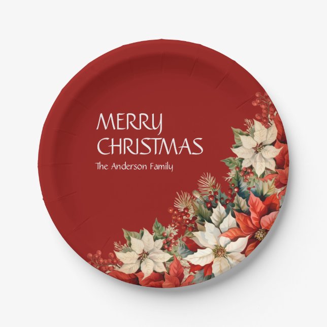Poinsettias  paper plate (Front)
