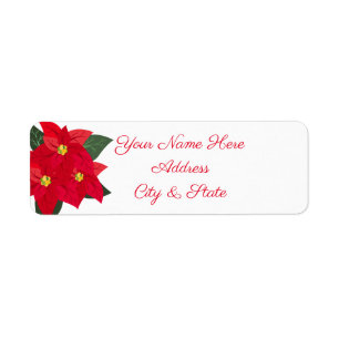 Poinsettias Return Address Label