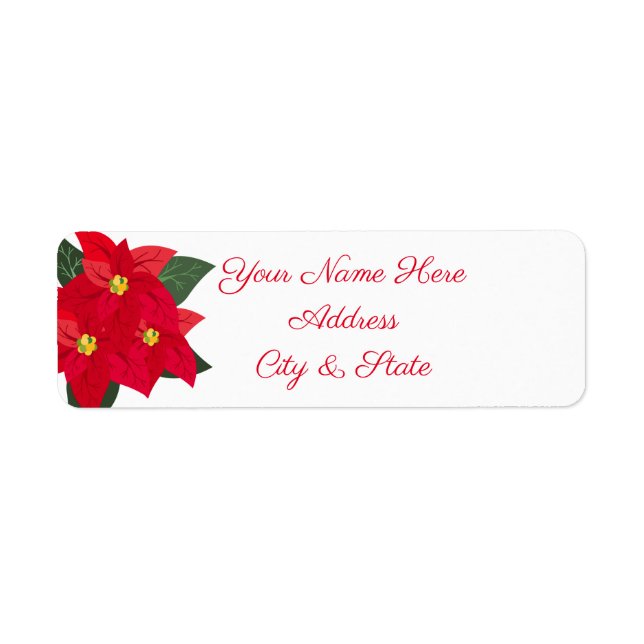 Poinsettias Return Address Label (Front)