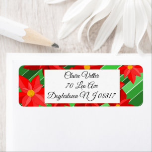 Poinsettias Return Address Label