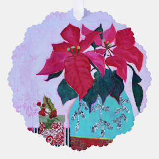 Poinsettias Tree Decoration Card