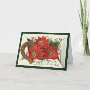 Poinsettias - Vintage Christmas Card
