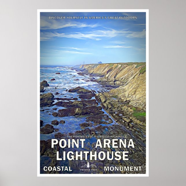 Point Arena Lighthouse Travel Poster 02 (Front)