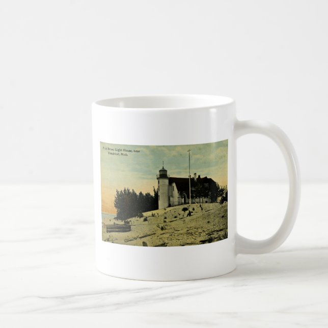 Point Betsey Lighthouse near  Frankfort Michigan Coffee Mug (Right)