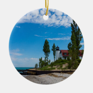 Point Betsie Light Ceramic Tree Decoration