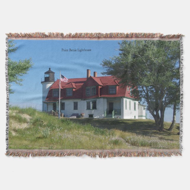 Point Betsie Lighthouse throw blanket (Front)