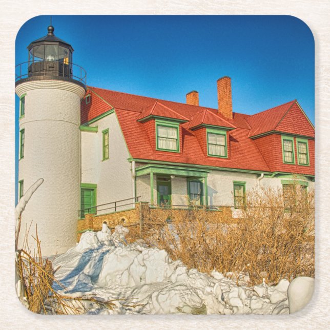 Point Betsie Square Paper Coaster (Front)