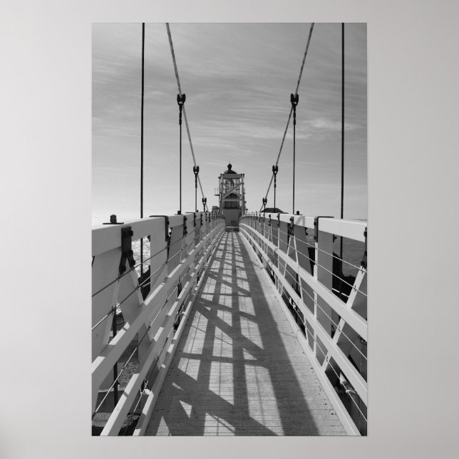 Point Bonita Lighthouse, San Fransisco, B&W Poster (Front)