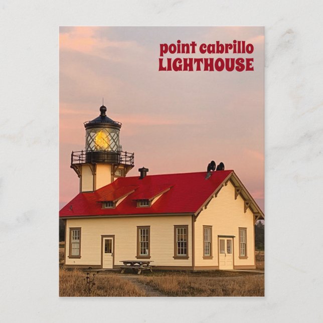 Point Cabrillo LIGHTHOUSE California Sunset Travel Postcard (Front)