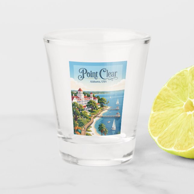 Point Clear Alabama Shot Glass (Front)