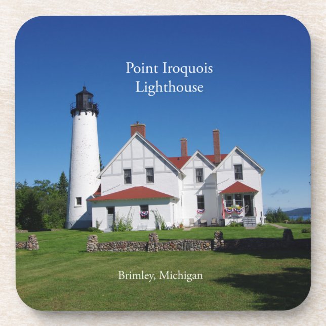 Point Iroquois Lighthouse 6 plastic coasters (Front)