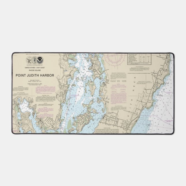 Point Judith Harbour Nautical Chart 13219 Desk Mat (Front)