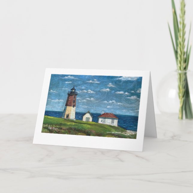 Point Judith Lighthouse in Narragansett, RI 7x5 Card (Front)
