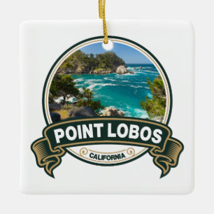 Point Lobos California Travel Badge Ceramic Ornament