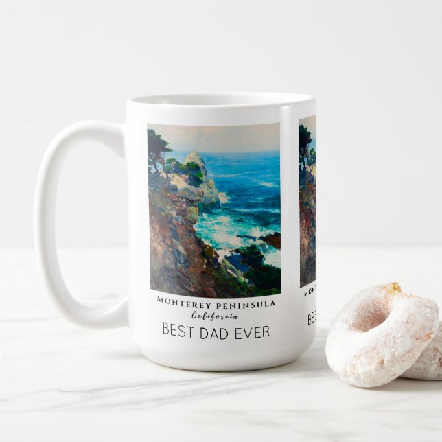 Point Lobos Monterey Peninsula California Best Dad Coffee Mug (With Donut)