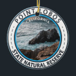 Point Lobos State Natural Reserve California Badge Ceramic Ornament<br><div class="desc">Point Lobos photorealistic design. The sea near Point Lobos is considered one of the best locations for scuba diving on the Monterey Peninsula and along the California coast.</div>