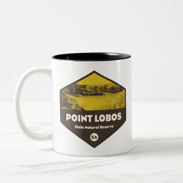 Point Lobos State Natural Reserve California Two-Tone Coffee Mug (Left)