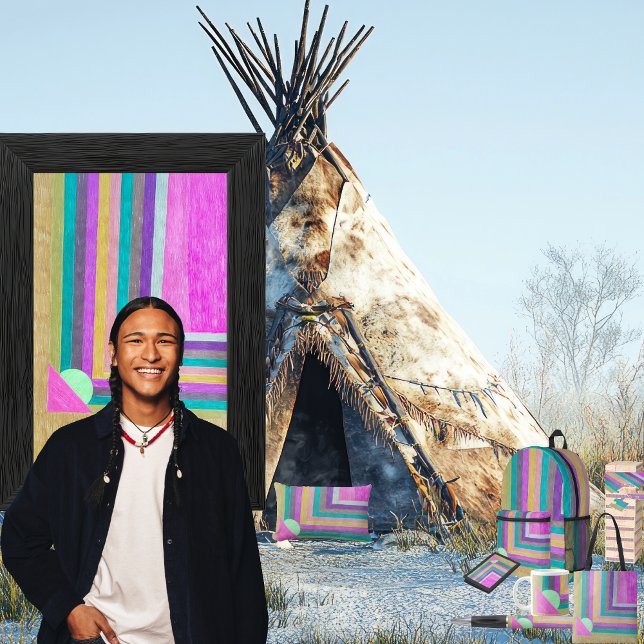 "Point" Lumbar Cushion (Get the full “Point” collection at: https://bit.ly/SmartArtIIZazzle. )