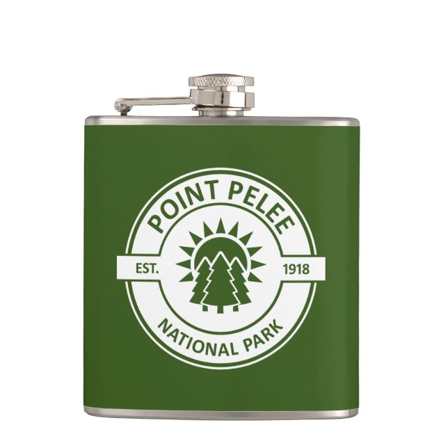 Point Pelee National Park Sun Trees Hip Flask (Front)
