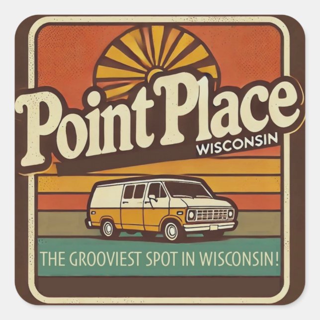 Point Place Wisconsin Square Sticker (Front)