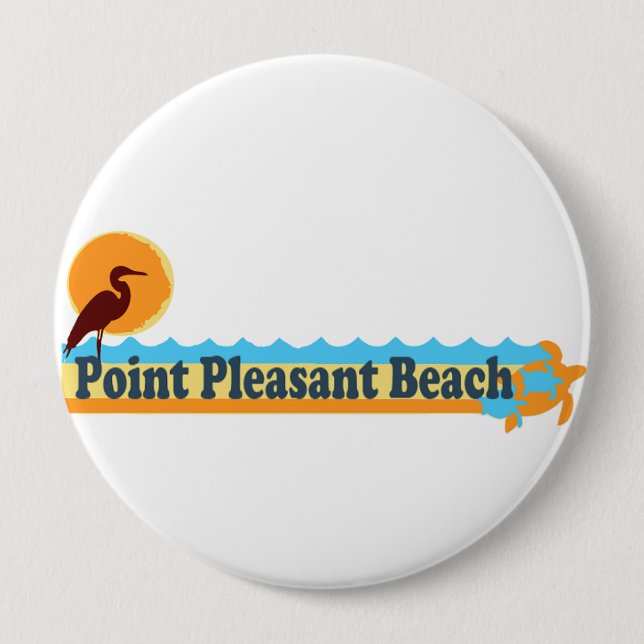 Point Pleasant Beach. 10 Cm Round Badge (Front)