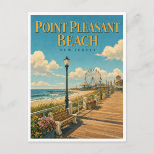 Point Pleasant Beach New Jersey Boardwalk GeoSaga Postcard