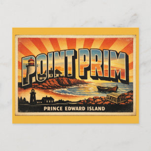 Point Prim Lighthouse PEI Oldest Lighthouse Postcard