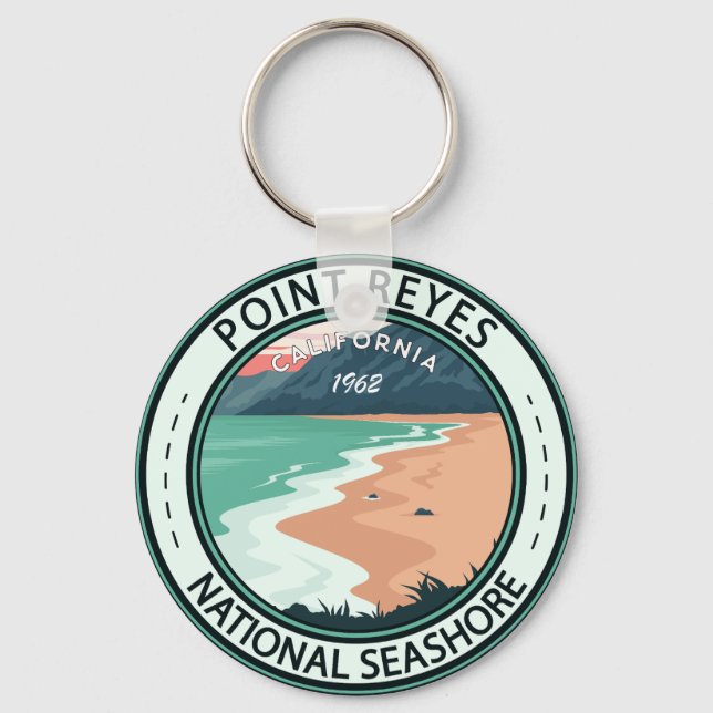Point Reyes National Seashore California Badge Key Ring (Front)