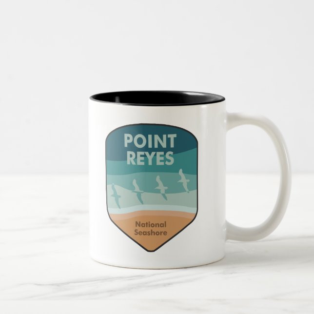 Point Reyes National Seashore California Seagulls Two-Tone Coffee Mug (Right)