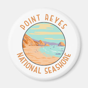 Point Reyes National Seashore Distressed Circle Magnet