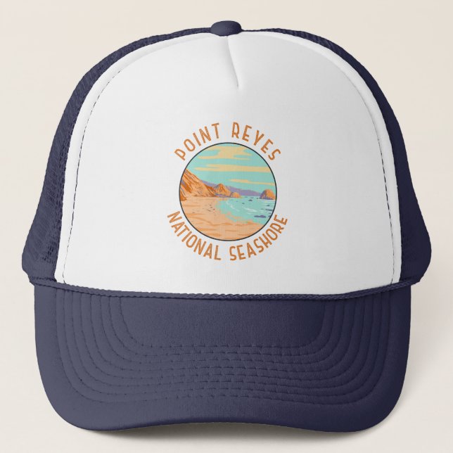 Point Reyes National Seashore Distressed Circle Trucker Hat (Front)